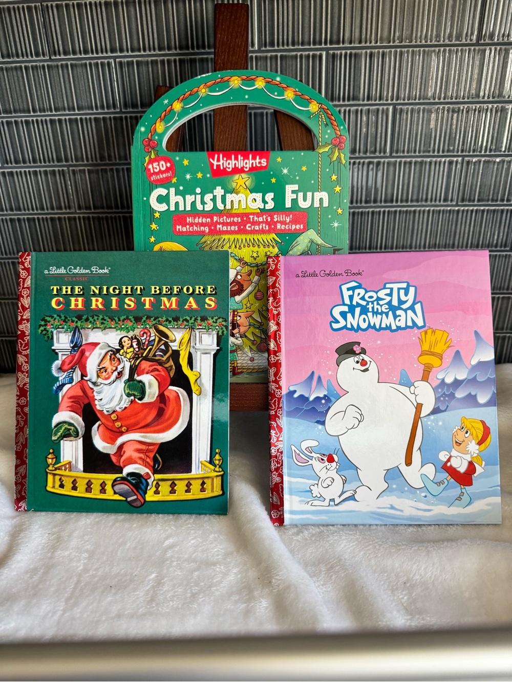 Kids Christmas Books NEW (3): Frosty Snowman, Night Before Xmas & Sticker Book